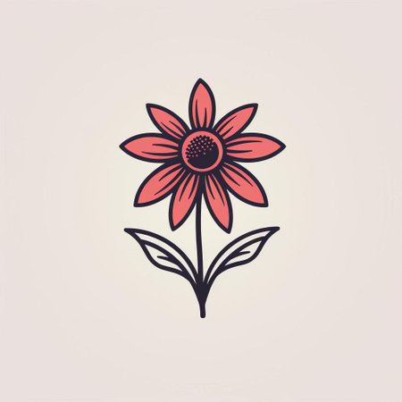the echinacea logo, a delicate and modern vector design, showcases the intricate beauty of the coneflower, featuring bold lines and subtle curves, perfect for natural health and wellness brands, herbal remedies, and botanical enthusiasts. ai generatedの素材