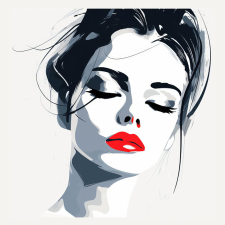 the face, a minimalist masterpiece, is elegantly portrayed in this simple line art vector image, showcasing a serene and peaceful expression, perfect for designs requiring a clean and modern aesthetic, ideal for digital illustrations, graphics, and visual arts projects. ai generatedの素材