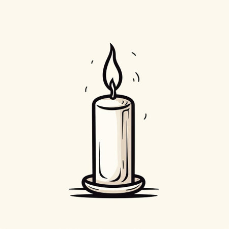 the candle, a symbol of warmth and serenity, is beautifully depicted in this minimalist line art illustration on a clean white background, evoking feelings of calmness and tranquility, perfect for relaxation and meditation, adding a touch of simplicity and elegance to any space. ai generatedの素材