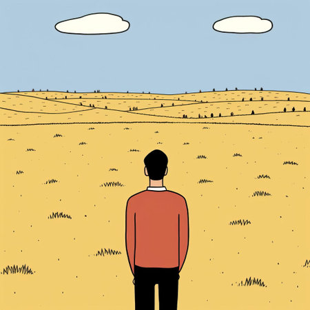 prairie landscape stretches under a vast blue sky, dotted with wildflowers and tall grasses, as a serene and peaceful atmosphere pervades this beautiful rural scene, evoking feelings of tranquility and connection to nature, perfect for relaxation and meditation. ai generatedの素材