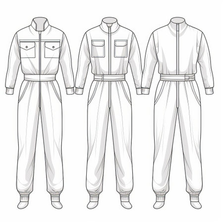 jumpsuits outline, meticulously crafted on a pristine white background, showcases the sleek and modern design of this trendy fashion staple, perfect for casual or formal occasions, highlighting the versatility and comfort of this one-piece wonder. ai generatedの素材