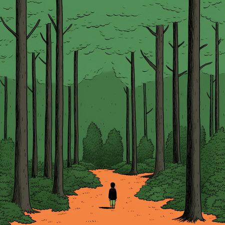 the forest, illustrated by renowned artist jean jullien, comes alive with vibrant colors and whimsical creatures, showcasing the beauty of nature and the importance of conservation, evoking a sense of wonder and curiosity in this stunning visual representation of the natural world. ai generatedの素材