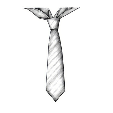 the tie outline, meticulously crafted on a pristine white background, showcases the sleek and sophisticated design of this essential accessory, perfect for formal events and business attire, highlighting the intricate details and subtle nuances of this fashion staple. ai generatedの素材