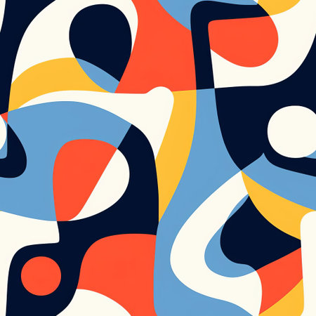 matisse's vibrant cubism pattern, characterized by geometric shapes and fragmented forms, showcases the artist's innovative style, blending african and european influences, featuring bold colors and abstracted natural motifs, evoking a sense of dynamic energy and creative freedom in modern art. ai generatedの素材