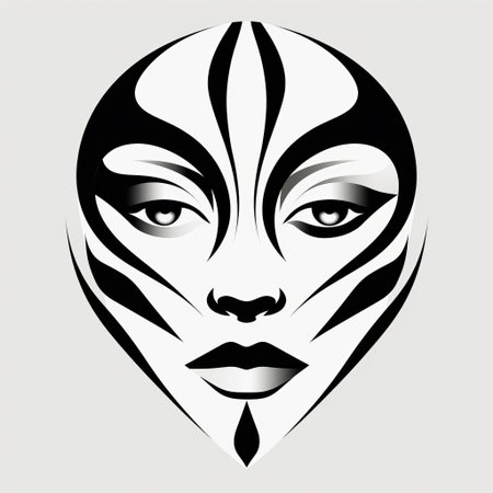the face, illustrated in a minimalist style, features a serene expression with delicate lines and subtle curves, creating a beautiful and elegant vector image perfect for digital designs, logos, and icons, evoking emotions and simplicity in modern art and graphic design. ai generatedの素材