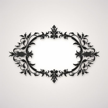 the vintage frame design sits elegantly against a pristine white background, its flat black borders adding a touch of sophistication and timeless charm, perfect for showcasing cherished memories or adding a decorative flair to any room's interior design and home decor. ai generatedの素材