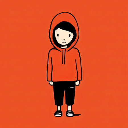 the woman, illustrated by jean jullien, stands confidently in a full-body pose, showcasing her vibrant personality through bold lines and bright colors, exuding a sense of modern femininity and playful elegance, perfect for art enthusiasts and fans of contemporary illustration. ai generatedの素材