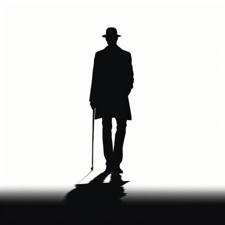 brian stands tall in this striking full-length silhouette, captured in stunning black and white, showcasing his sleek outline against a neutral background, evoking a sense of mystery and sophistication, perfect for portrait enthusiasts and fans of monochrome photography. ai generatedの素材