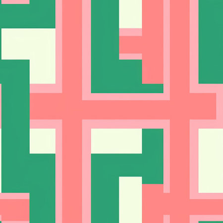 the geometric pattern features a modern minimal design with an endless repetition of pink and green hues, creating a visually striking and harmonious visual effect, perfect for backgrounds, wallpapers, and design elements that require a touch of elegance and sophistication. ai generatedの素材