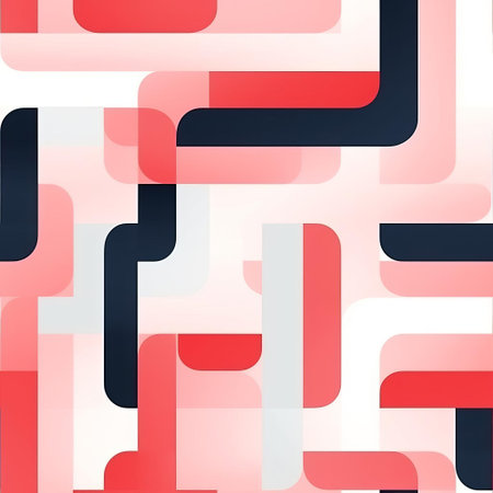 the geometric pattern features a modern minimal design with an endless repetition of pink and red hues, creating a visually striking and harmonious visual effect, perfect for backgrounds, wallpapers, and design elements that require a touch of elegance and sophistication. ai generatedの素材