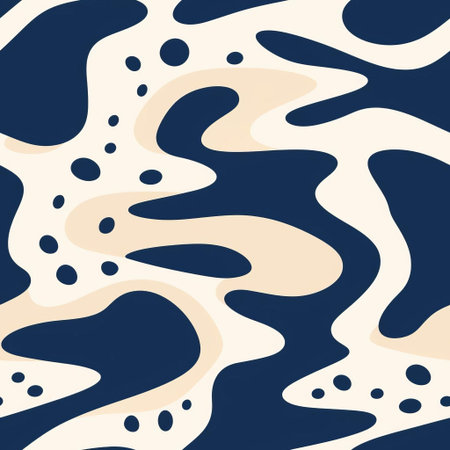 the navy cream pattern features a modern, minimal, and endless design that exudes sophistication and elegance, perfect for backgrounds, wallpapers, and textures, adding a touch of simplicity and refinement to any digital project or interior design scheme. ai generatedの素材