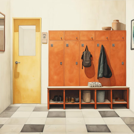 this rustic mudroom monotype print exudes a nostalgic charm, featuring distressed textures and earthy tones that evoke a sense of vintage simplicity, perfect for adding a touch of retro flair to any modern space, blending functionality with nostalgic aesthetic appeal. ai generatedの素材