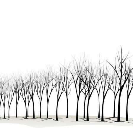 a serene grove stands out against a pristine white background, its lush green foliage and twisted branches forming a continuous line that draws the viewer's eye, evoking feelings of tranquility and harmony in this stunning nature photography. ai generatedの素材