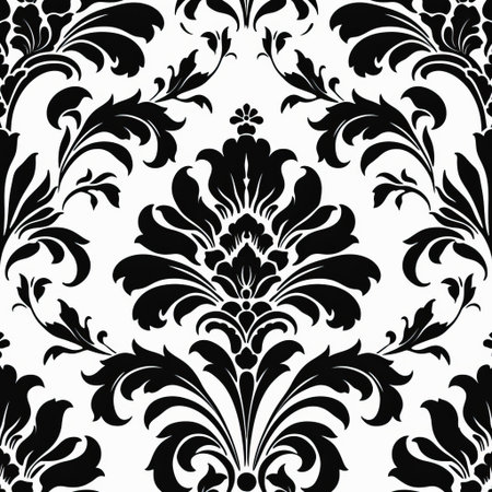 damask patterns adorn this stunning vector icon set, featuring intricate floral designs and geometric shapes in striking black and white hues, set against a crisp white background, perfect for adding an elegant touch to your digital designs and visual projects. ai generatedの素材