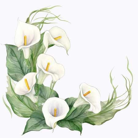 the botanical illustration features an overall style that is elegant and refined, with a focus on the beauty of the flowers and foliage, where the use of muted colors and delicate lines creates a sense of serenity and sophistication, perfect for nature lovers and art enthusiasts alike. ai generatedの素材