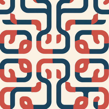 the geometric pattern features a modern minimal design with an endless repeat, showcasing a striking contrast between two bold colors, creating a visually appealing and harmonious visual effect, perfect for wallpapers, textiles, and graphic designs. ai generatedの素材