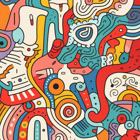 the poster features a playful simple doodle design with bold, thick lines that create a visually striking contrast, perfect for adding a touch of whimsy to any room's decor, and ideal for fans of minimalist art and hand-drawn illustrations. ai generatedの素材