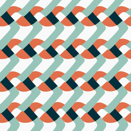 the geometric pattern features a modern minimal design with an endless repetition of shapes, showcasing a striking contrast between two bold colors, creating a visually appealing and harmonious visual experience perfect for wallpapers, textiles, and graphic designs. ai generatedの素材