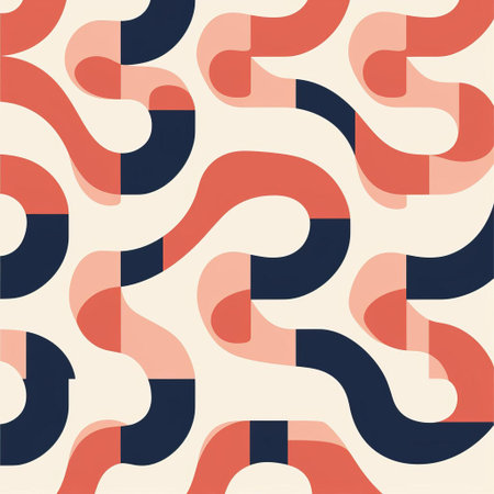 the geometric pattern features a modern minimal design with an endless repeat of two contrasting colors, creating a visually striking and harmonious visual effect, perfect for backgrounds, wallpapers, and design elements in modern interior design and graphic design projects. ai generatedの素材