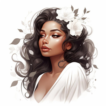 jasmine flowers are beautifully illustrated in a simple line art style against a clean white background, showcasing the delicate petals and intricate details of this fragrant bloom, perfect for minimalist designs and elegant illustrations in nature-inspired art. ai generatedの素材