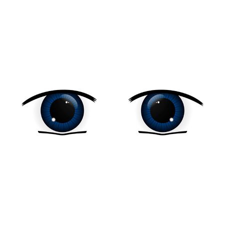 Anime Eyes. Human eyes closeup. Beautiful big cartoon eyes. Illustrationの写真素材