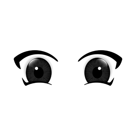 Anime Eyes. Human eyes closeup. Beautiful big cartoon eyes. Illustrationの写真素材
