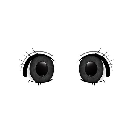 Anime Eyes. Human eyes closeup. Beautiful big cartoon eyes. Illustrationの写真素材