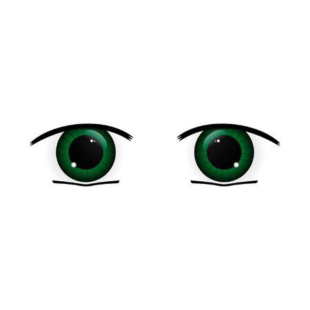 Anime Eyes. Human eyes closeup. Beautiful big cartoon eyes. Illustrationの写真素材
