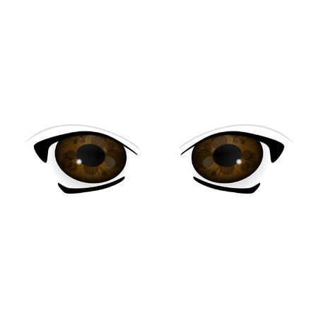 Anime Eyes. Human eyes closeup. Beautiful big cartoon eyes. Illustrationの写真素材