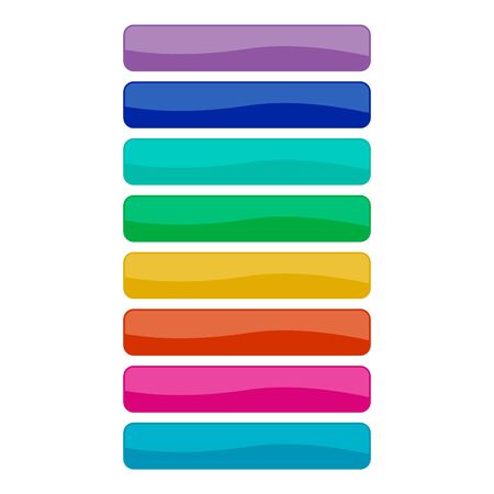 Color square buttons. Modern bright buttons for design in the style of flat. Glossy buttons. Illustrationの写真素材