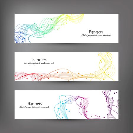 Set of abstract modern banner. Rainbow banners of the lines. Modern design banners for business. Simple banners. Illustrationの写真素材