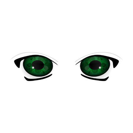 Anime Eyes. Human eyes closeup. Beautiful big cartoon eyes. Vector illustrationのイラスト素材