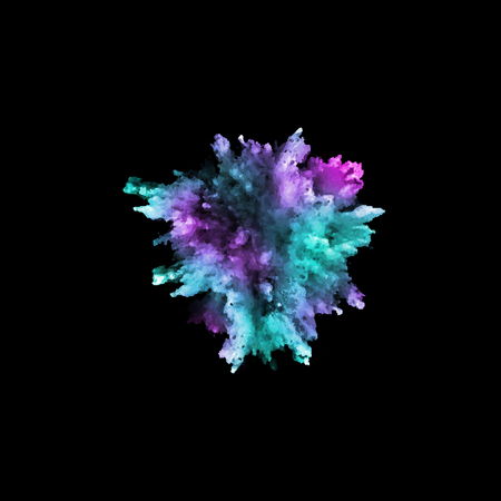 A colored explosion of powder. Flying in different directions powder for design and decoration. Vector illustrationのイラスト素材
