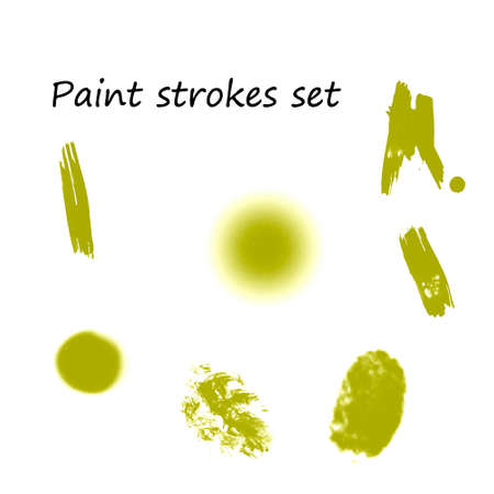 Watercolor splashes. Set of watercolor stains. Paint spots. Vector illustrationのイラスト素材