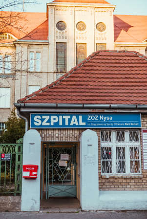 Hospital in Nysa city, 14.03.2020 Nysa, Polandのeditorial素材