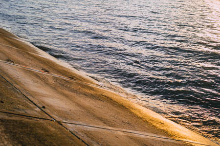 Beautiful Sunset at Lake. Water Landscape at Sunsetの写真素材