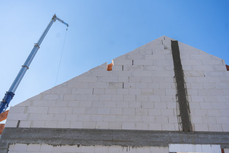 Construction of a New House. Construction Site Concept.の写真素材