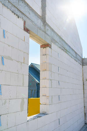 Construction of a New House. Construction Site Concept.
