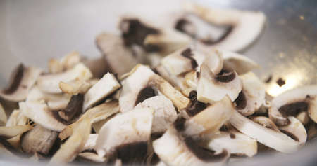 Chef Slicing Mushroomsの写真素材