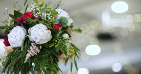 Flowers on table - beautiful flowers.の写真素材