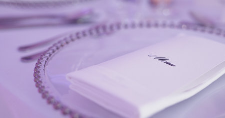 Luxury decorated table for wedding dinner