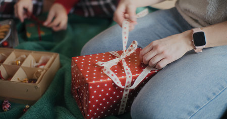 Christmas Gift Close Upの写真素材