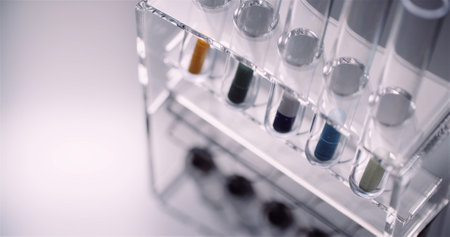 Test Tubes Filled with Pills and Drugsの写真素材