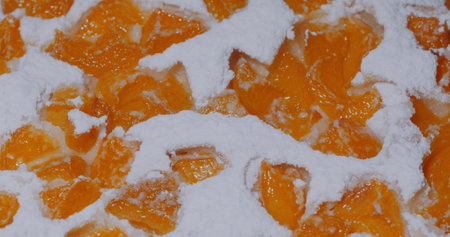 Traditional Fruit Cake on Plate Rotating.の写真素材