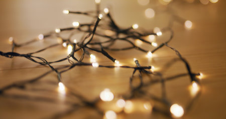 Close-Up of Christmas Lightsの写真素材