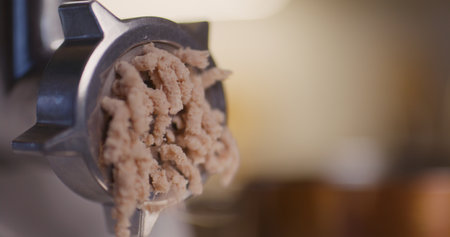 Close-up of grinding meat