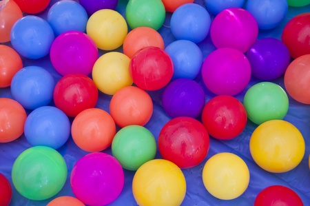 Toys for children with multi-colored plastic balls.の写真素材