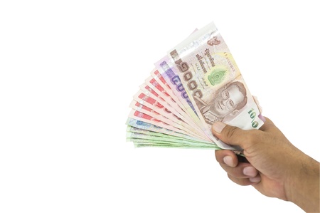 thai banknote on white background