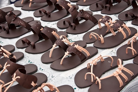 series of  brown sandalsの写真素材