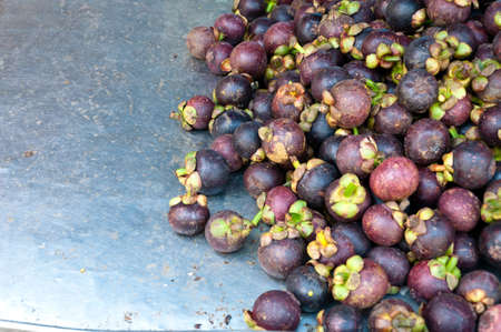 Heap of mangosteen on the floor